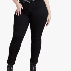 Levi’s leggings woman  black shaping pant super skinny leg mid rise plus New 16M